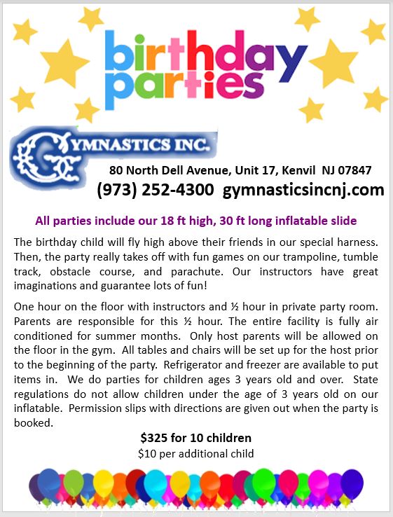 gym inc party flyer