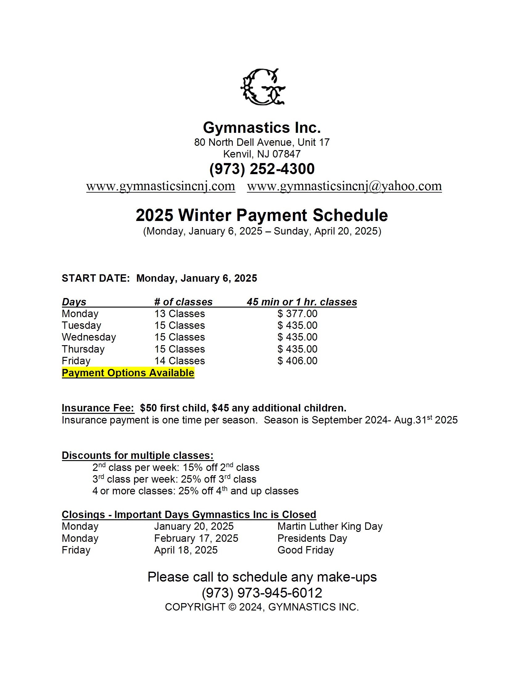 2025 WINTER PAYMENT SCHEDULE conv 1